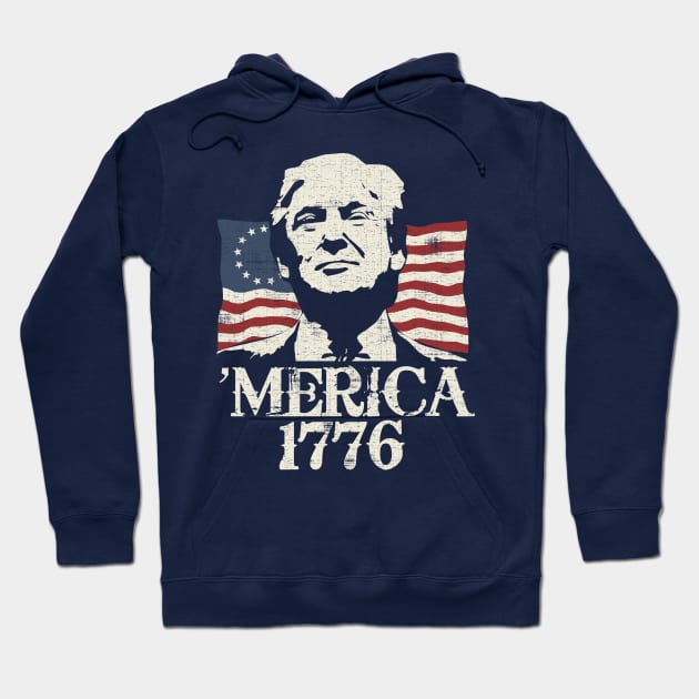 Trump Re-Election 2020 Merica Betsy Ross 1776 Hoodie by Designkix